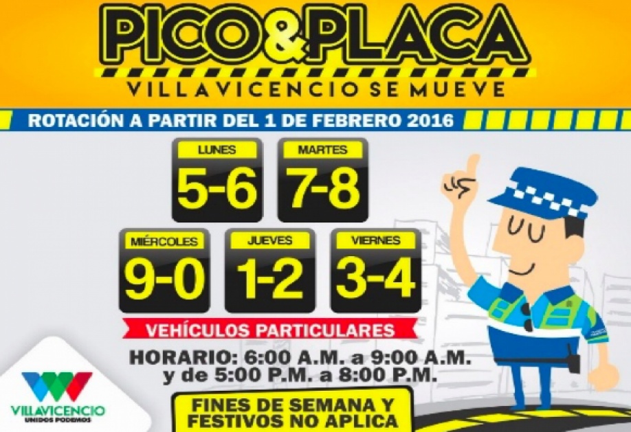El próximo martes regresa ‘Pico y Placa’ a Villavicencio 1