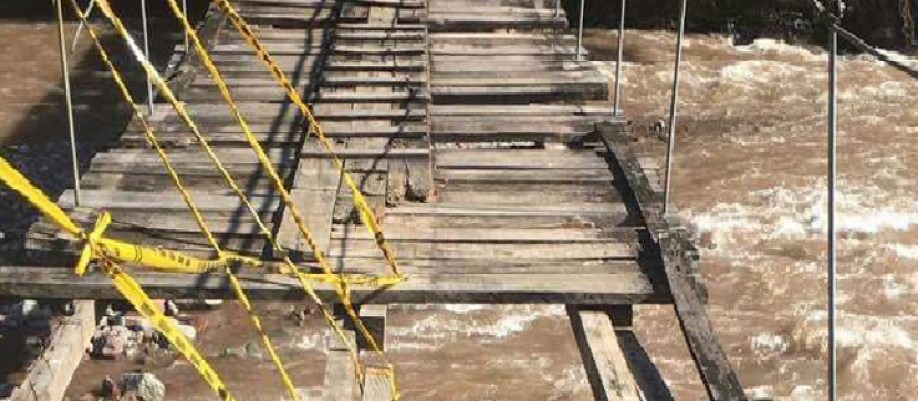 Inició reparación de puente colgante en el sector de Puente Abadía 1