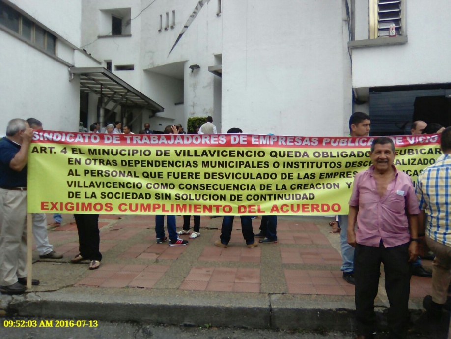 Nueva controversia: sindicalistas exigen cumplimiento de artículo 04 del 95 en Villavicencio 1