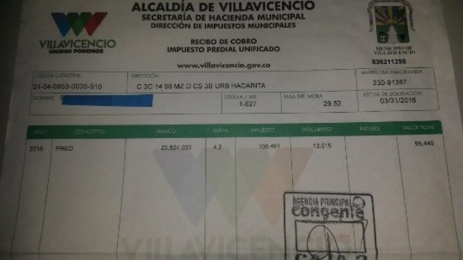 Deudores de impuestos vencidos en Villavicencio serán reportados 1