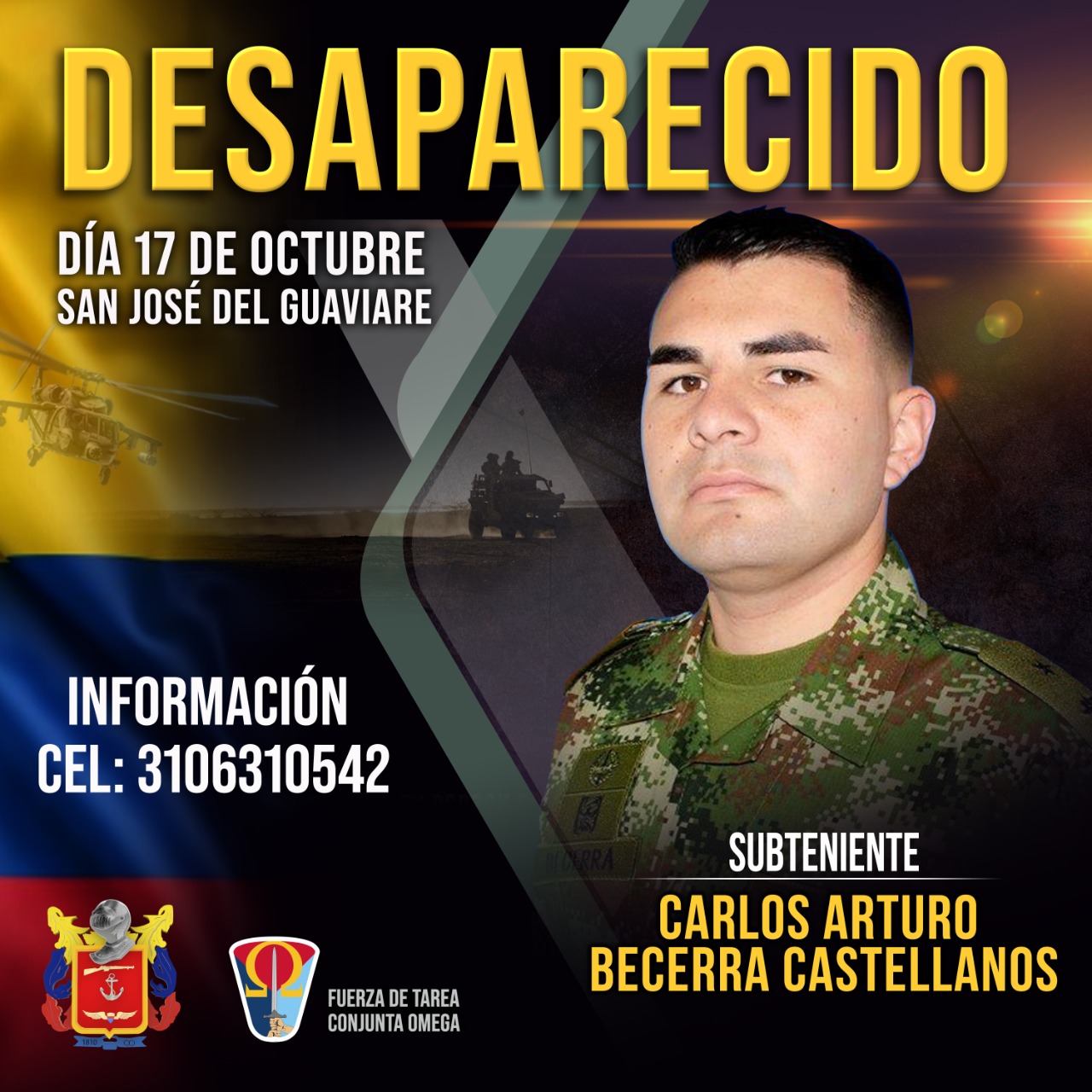 Subteniente del Ejército desaparecido en Guaviare 1