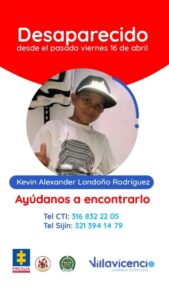 Ofrecen hasta 10 millones de pesos por información de Kevin Londoño, el niño desaparecido 2