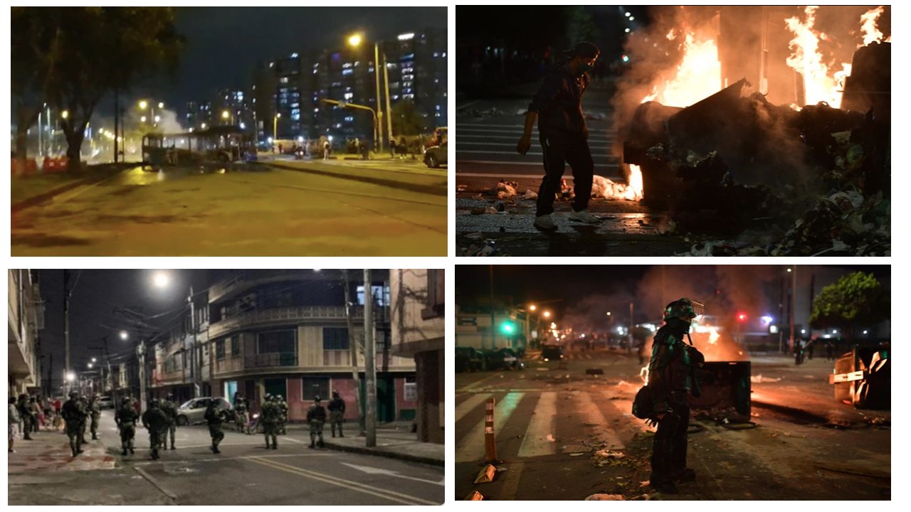 Noche de caos y violencia sin control en manifestaciones de Bogotá 1