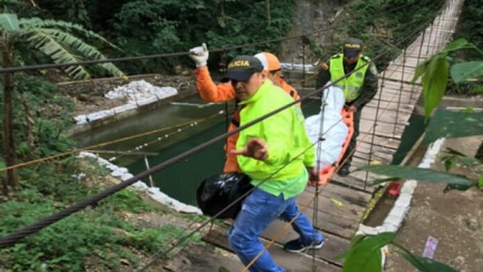 Tragedia puente colgante en la vereda El Carmen