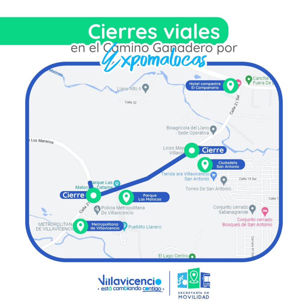 Atención a los cierres viales en los últimos días de ExpoMalocas 2