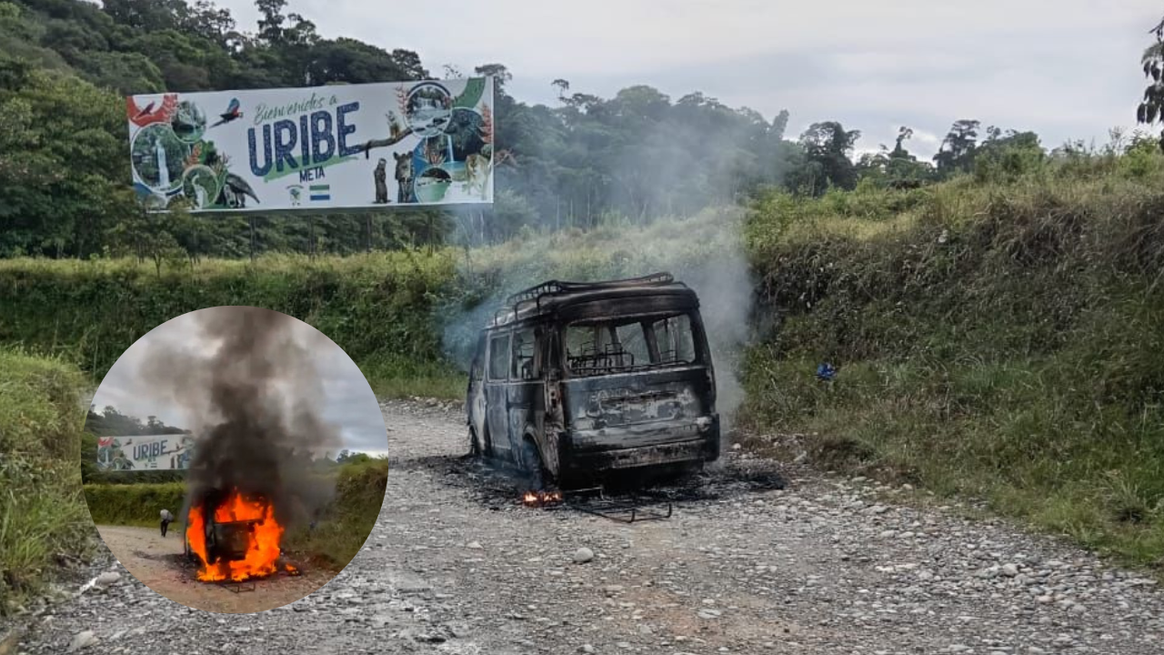 Acto de violencia en zona rural de Uribe deja un vehículo incendiado 1