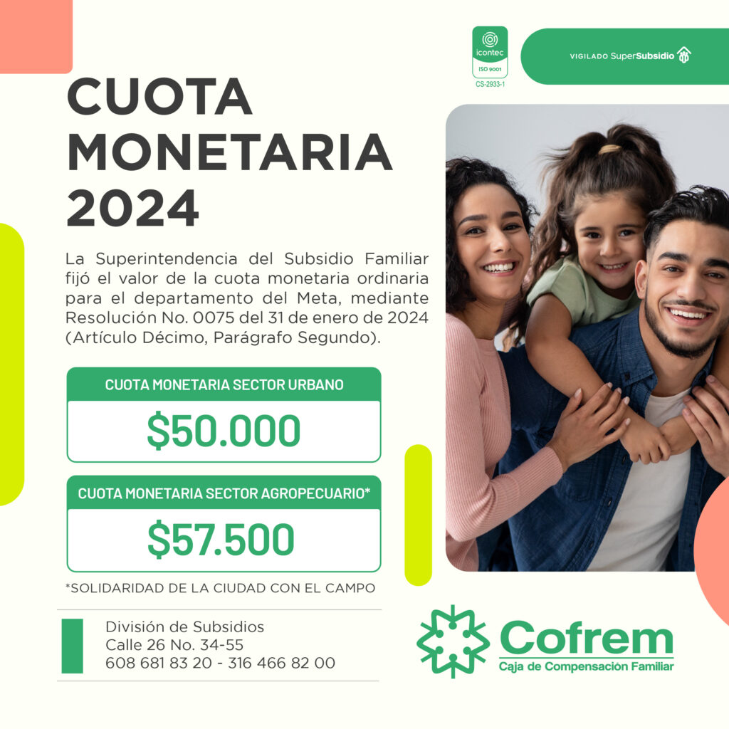 Cofrem estableció valores de cuotas monetarias para el 2024 2