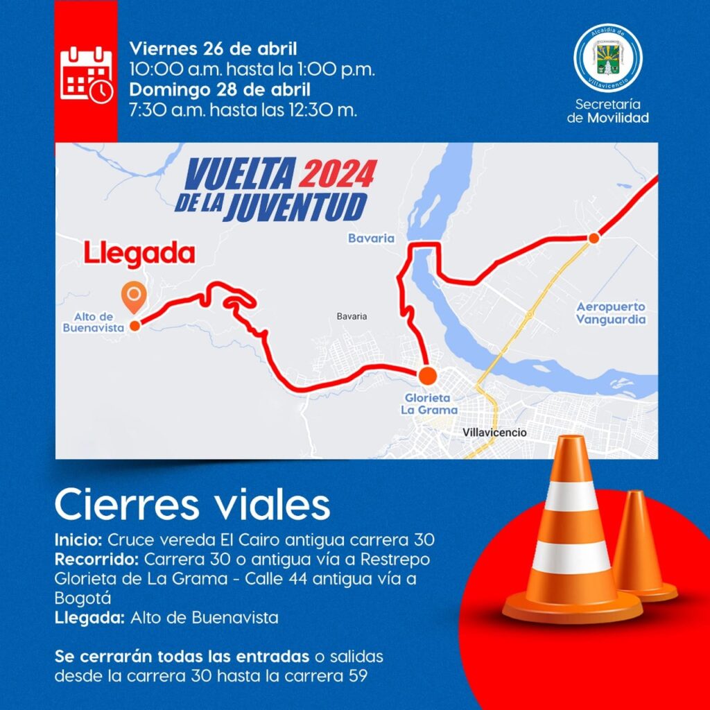 Por 'Vuelta de la Juventud' habrá cierres viales en Villavicencio 2