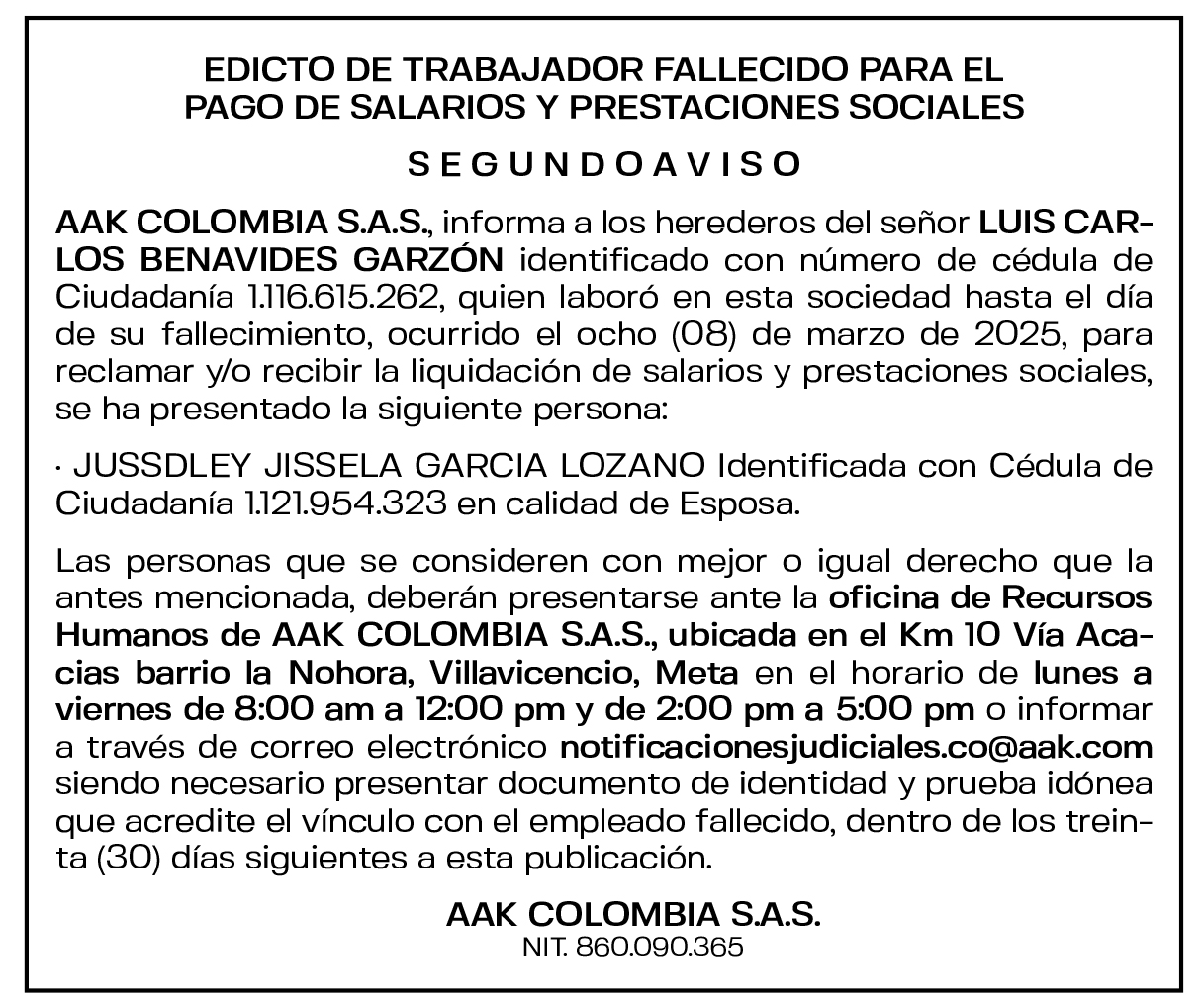 AAK COLOMBIA S.A 1