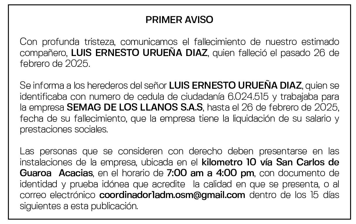 SEMAG DE LOS LLANOS S.A.S. 1