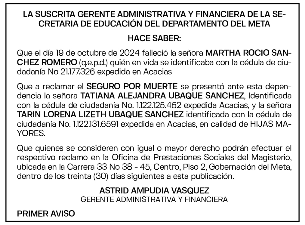 SECRETARIA DE EDUCACIÓN DEL META - MARTHA ROCIO SANCHEZ ROMERO 1