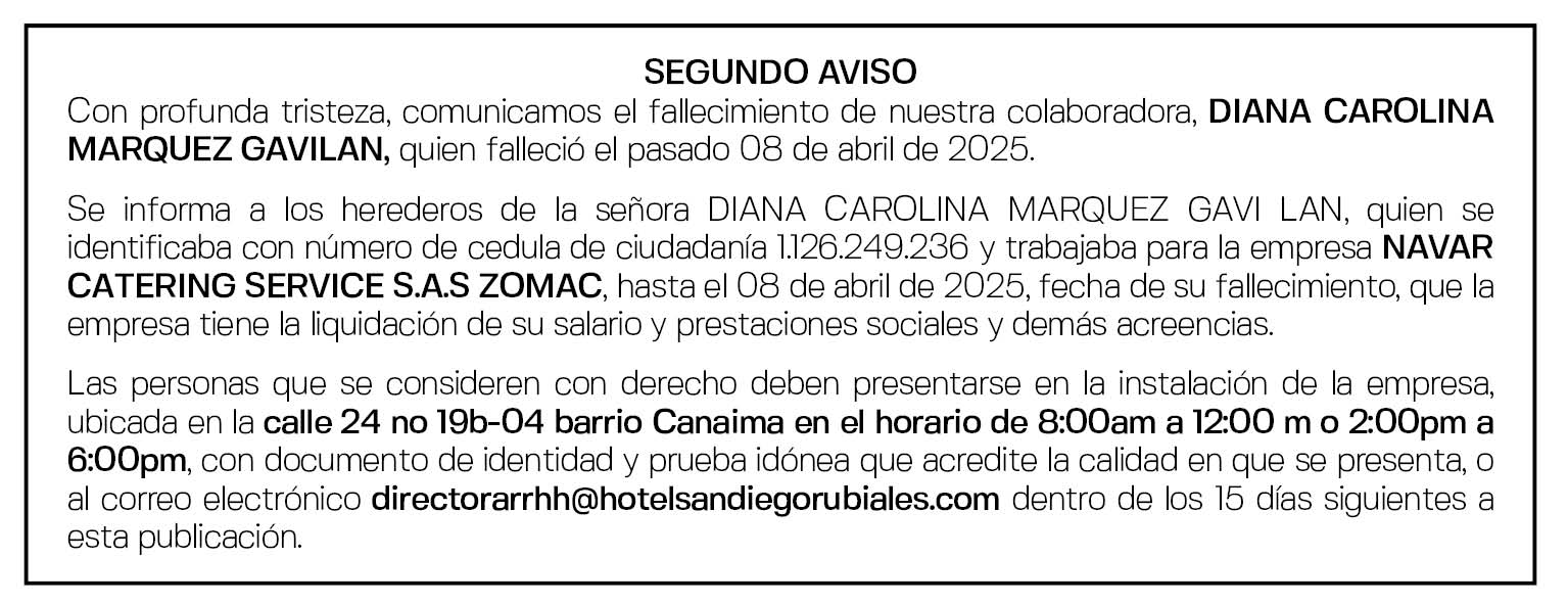 NAVAR CATERING SERVICE S.A.S ZOMAC - DIANA CAROLINA MARQUEZ 1