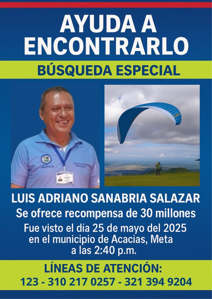 Sin rastro del parapentista; así va la búsqueda de Luis Sanabria pese a emergencias 2 Sin rastro del parapentista; así va la búsqueda de Luis Sanabria pese a emergencias 2