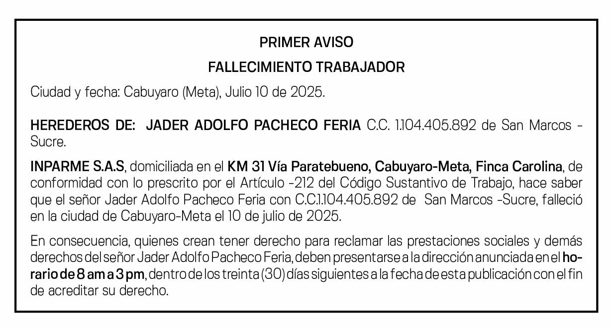 INPARME - JADER ADOLFO PACHECO FERIA 1 INPARME - JADER ADOLFO PACHECO FERIA 1