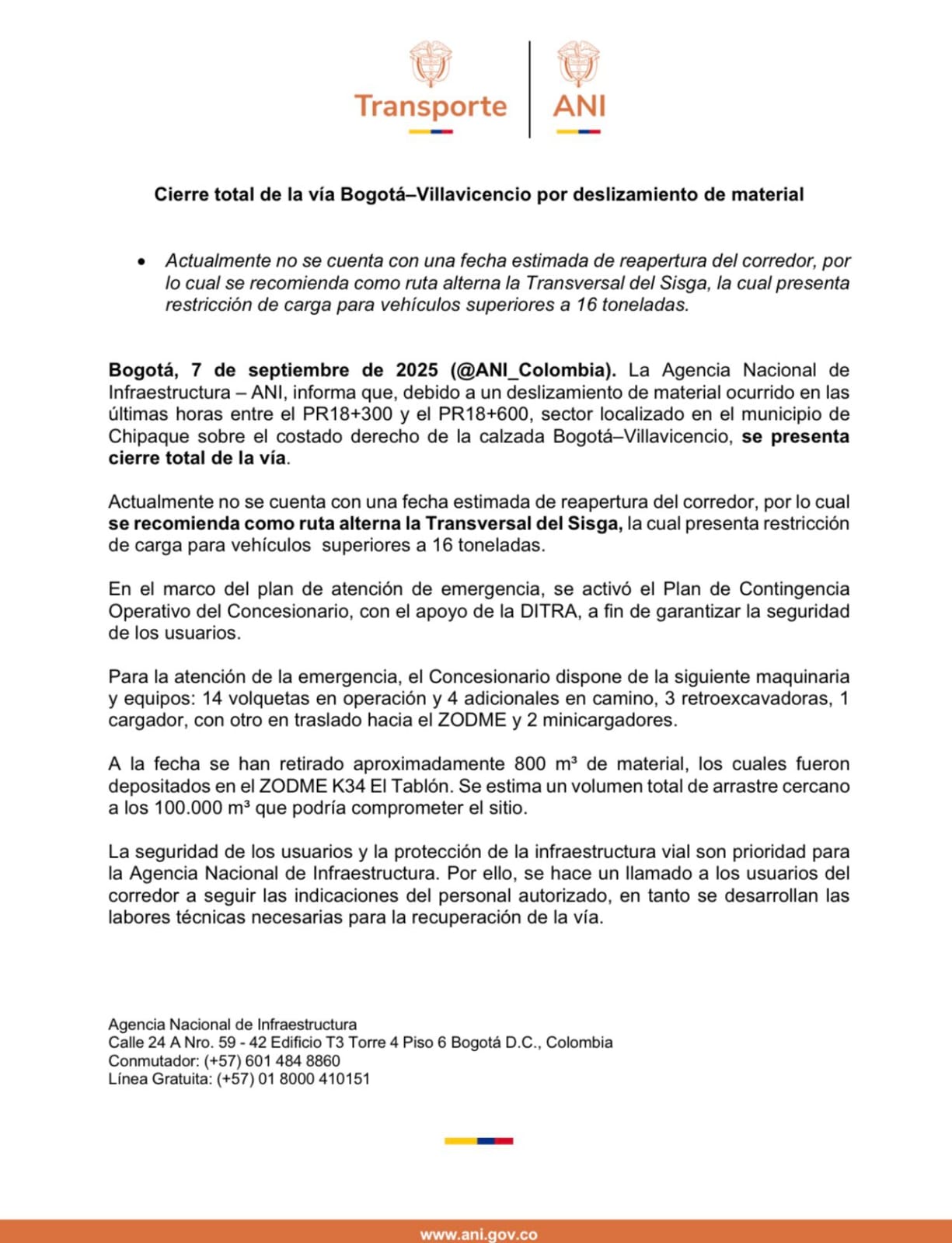 “Cada vez que retiramos material, la montaña vuelve a empujar”: Coviandina 3 “Cada vez que retiramos material, la montaña vuelve a empujar”: Coviandina 3