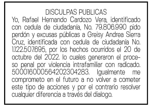 DISCULPAS PUBLICAS - RAFAEL HERNANDO CARDOZO VERA 2