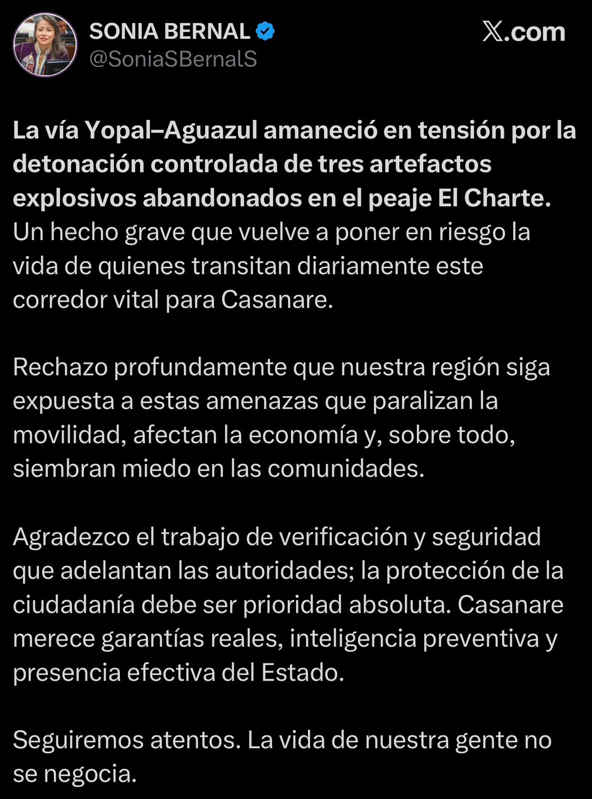 Desactivados explosivos dejados en el peaje El Charte sobre la vía Yopal – Aguazul 3