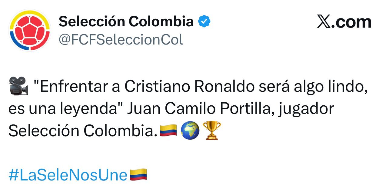 'Enfrentar a Cristiano Ronaldo será algo lindo', jugador de la Selección Colombia tras sorteo mundialista 2 'Enfrentar a Cristiano Ronaldo será algo lindo', jugador de la Selección Colombia tras sorteo mundialista 2