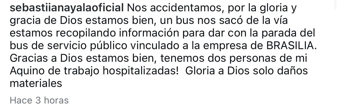 El cantante Sebastián Ayala sufrió accidente cuando se dirigía a presentación en el Meta 2
