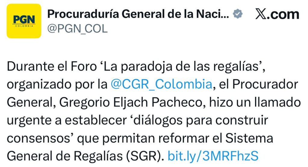 Más de $1 billón en regalías sin ejecutar, advierte la Procuraduría 2
