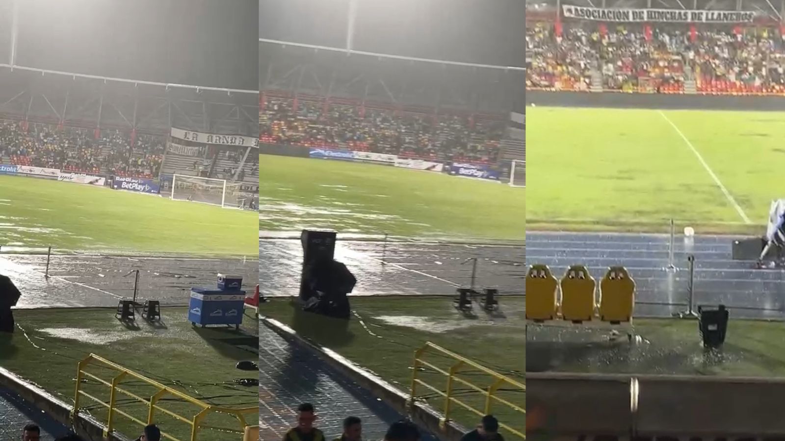 Partido entre Llaneros FC y Once Caldas fue suspendido por fuertes lluvias 1