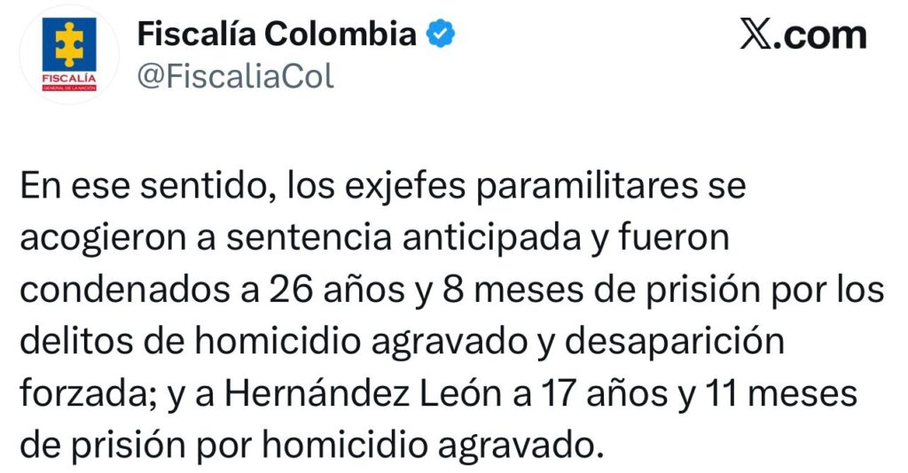Condenan a exjefes paramilitares por crímenes entre 2003 y 2004 en Casanare 2