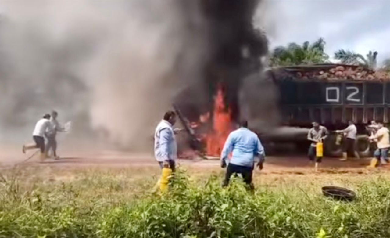 Autoridades investigan ataque e incineración de vehículo cargado con fruto de palma en Puerto Rico, Meta