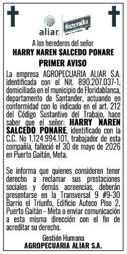 Harry Salcedo EDICTO 1