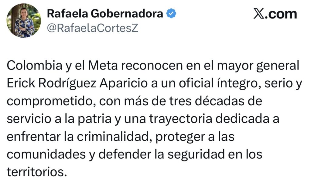 Gobernadora Rafaela Cortés habló sobre la salida del general que denunció la carnetización en la región 2