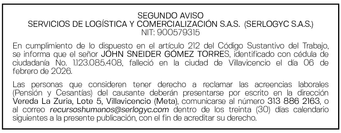 SERLOGYC SEGUNDO AVISO JHON SNEIDER 1