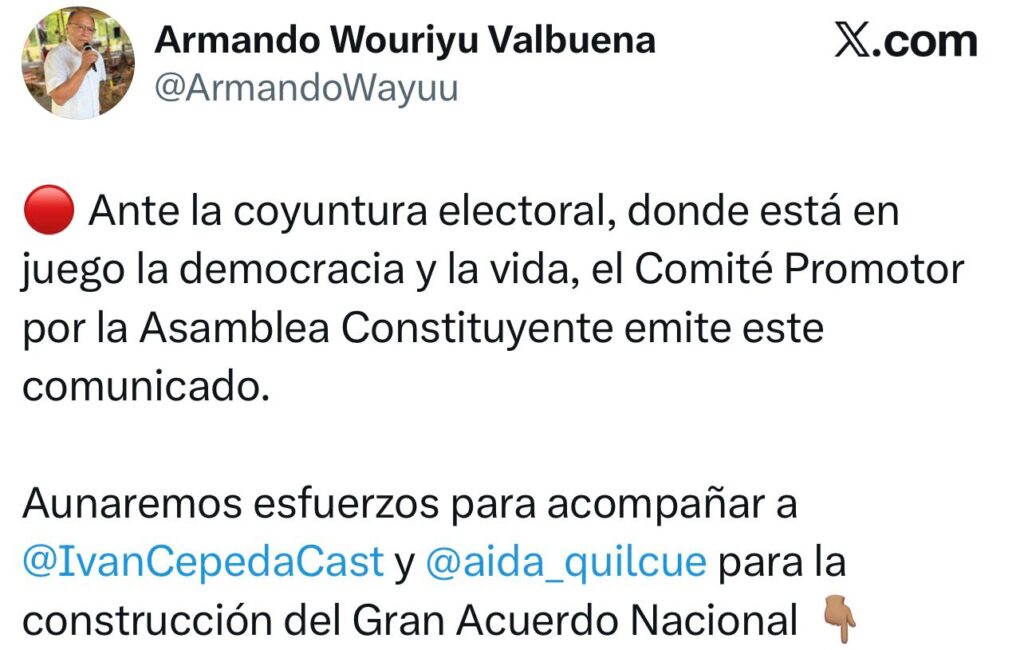 Se cayó la Constituyente: comité suspende recolección de firmas ante la coyuntura electoral 2
