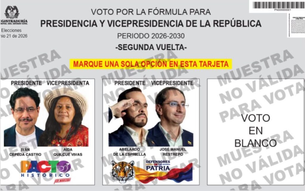 Así aparecerán los candidatos en la tarjeta electoral de la segunda vuelta 2