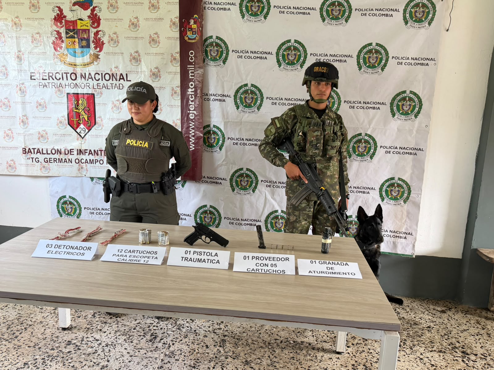 Hallan granada, detonadores y municiones en zona rural de Vista Hermosa, Meta