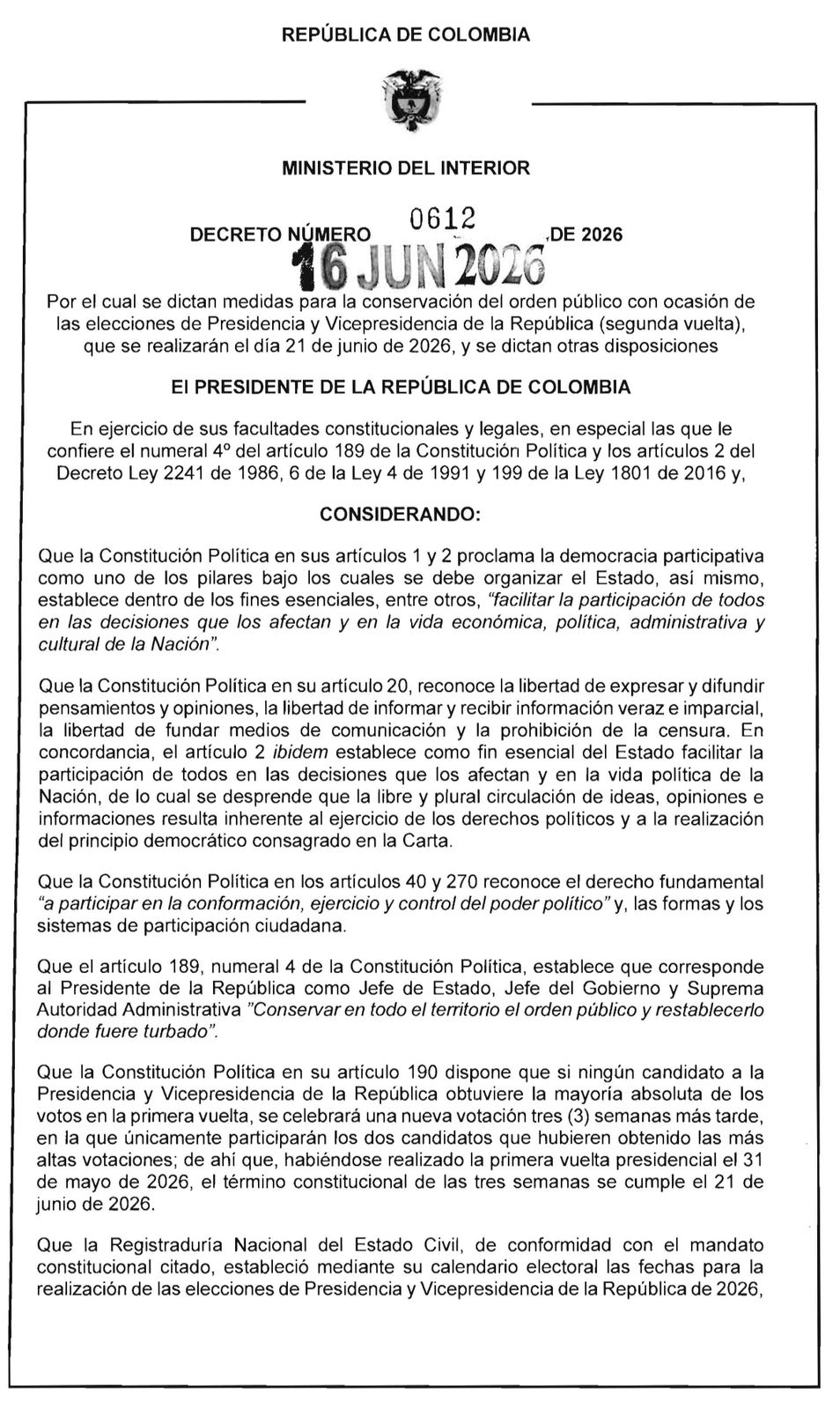 Con Ley seca, cierre de fronteras y más: las medidas para la segunda vuelta presidencial 2