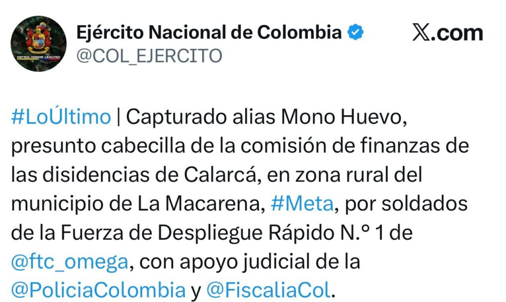 Captura de alias ‘Mono Huevo’ provocó momentos de tensión con la Guardia Campesina en La Macarena 2 Captura de alias ‘Mono Huevo’ provocó momentos de tensión con la Guardia Campesina en La Macarena 2