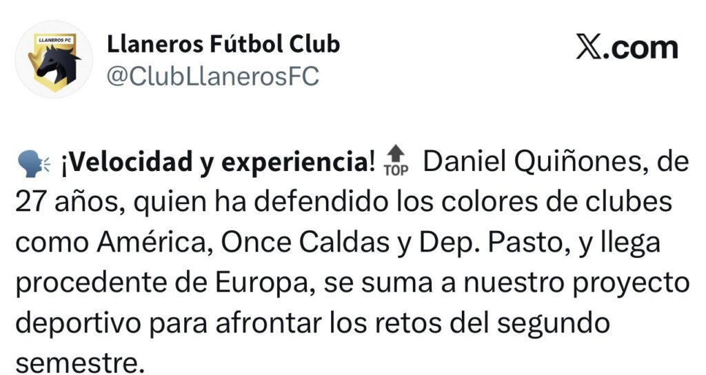 Velocidad y desequilibrio: Daniel Quiñones nuevo refuerzo de Llaneros FC 2