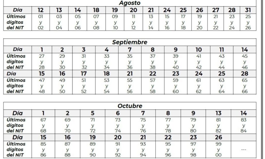 Conozca el calendario para declaración de renta en 2026 2