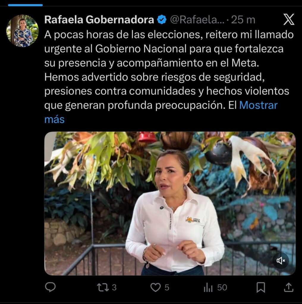 Presunto intento de secuestro al alcalde de Mesetas lleva a gobernadora del Meta a pedir intervención nacional para elecciones 2 Presunto intento de secuestro al alcalde de Mesetas lleva a gobernadora del Meta a pedir intervención nacional para elecciones 2
