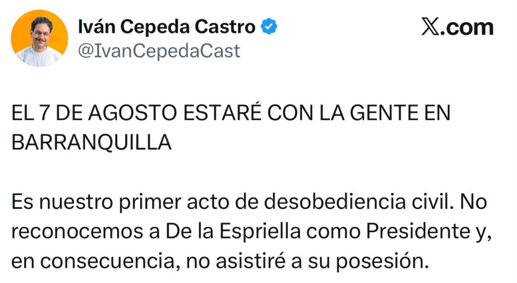 Senado acepta posesión de Abelardo de la Espriella en el Cauca; oposición anuncia que no asistirá 3