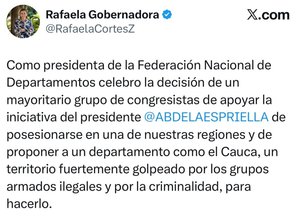 ¿Usted qué opina? Rafaela Cortés propone al Meta como sede del Gobierno Nacional 2
