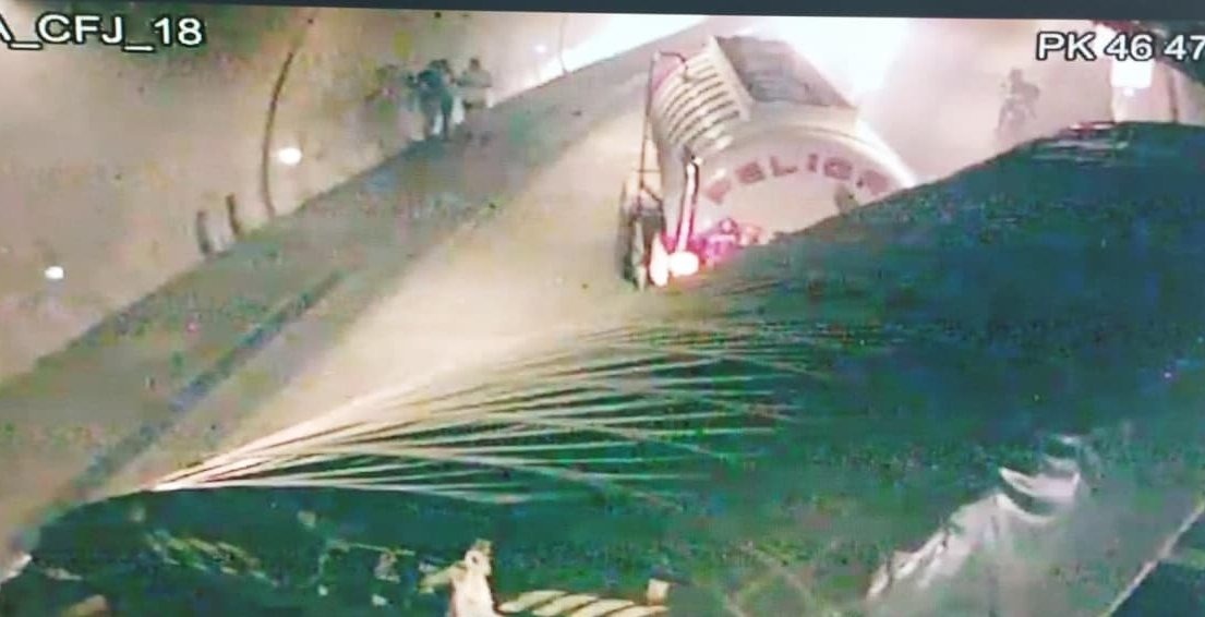 Cierre total en el túnel Renacer de la vía Bogotá–Villavicencio por accidente
