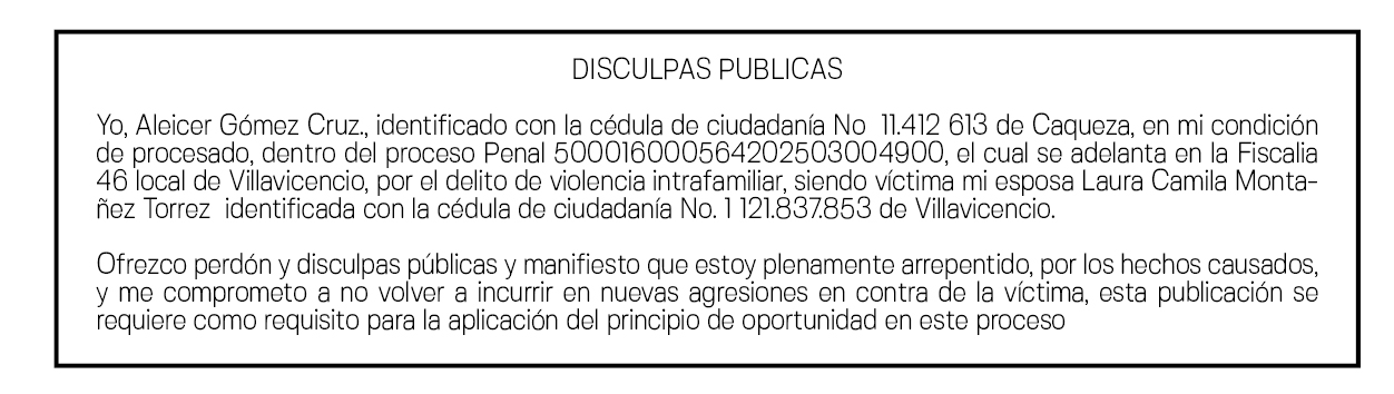 Proceso Penal 500016000564202503004900 Fiscalia 46 local de Villavicencio 1