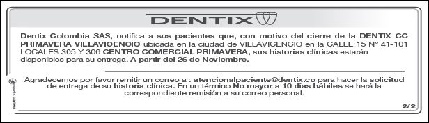 DENTIX - SEGUNDO AVISO 1