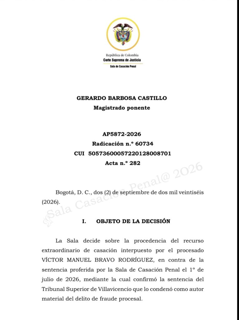 Corte Suprema deja firme condena contra Víctor Bravo, exalcalde de Puerto López 2 Corte Suprema deja firme condena contra Víctor Bravo, exalcalde de Puerto López 2
