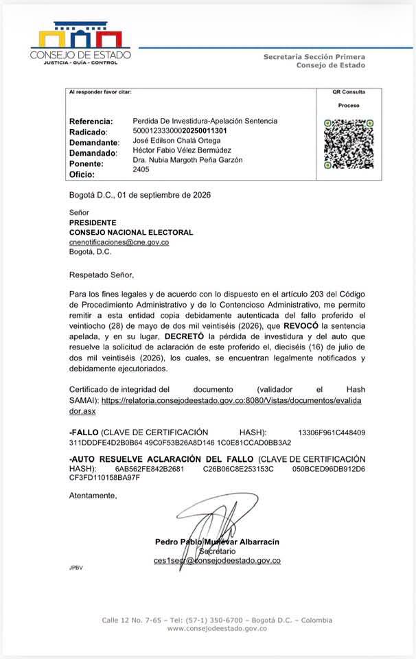 ‘Muerte política’ para ‘Mariachi’: quedó en firme su pérdida de investidura 2 ‘Muerte política’ para ‘Mariachi’: quedó en firme su pérdida de investidura 2