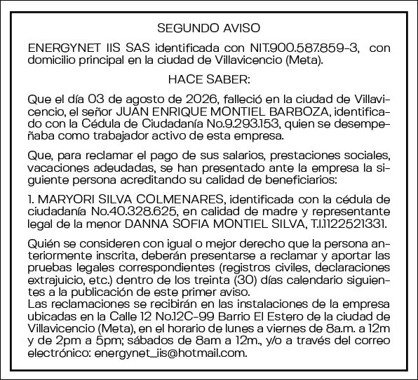 ENERGYNET - JUAN ENRIQUE MONTIEL - SEGUNDO AVISO 1